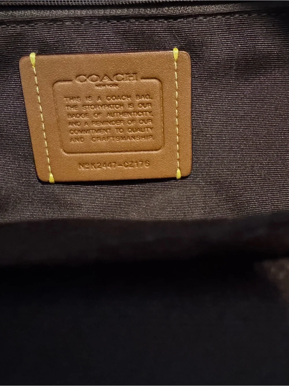 Coach Brown Signature Canvas Mini Backpack with Black Leather Trim